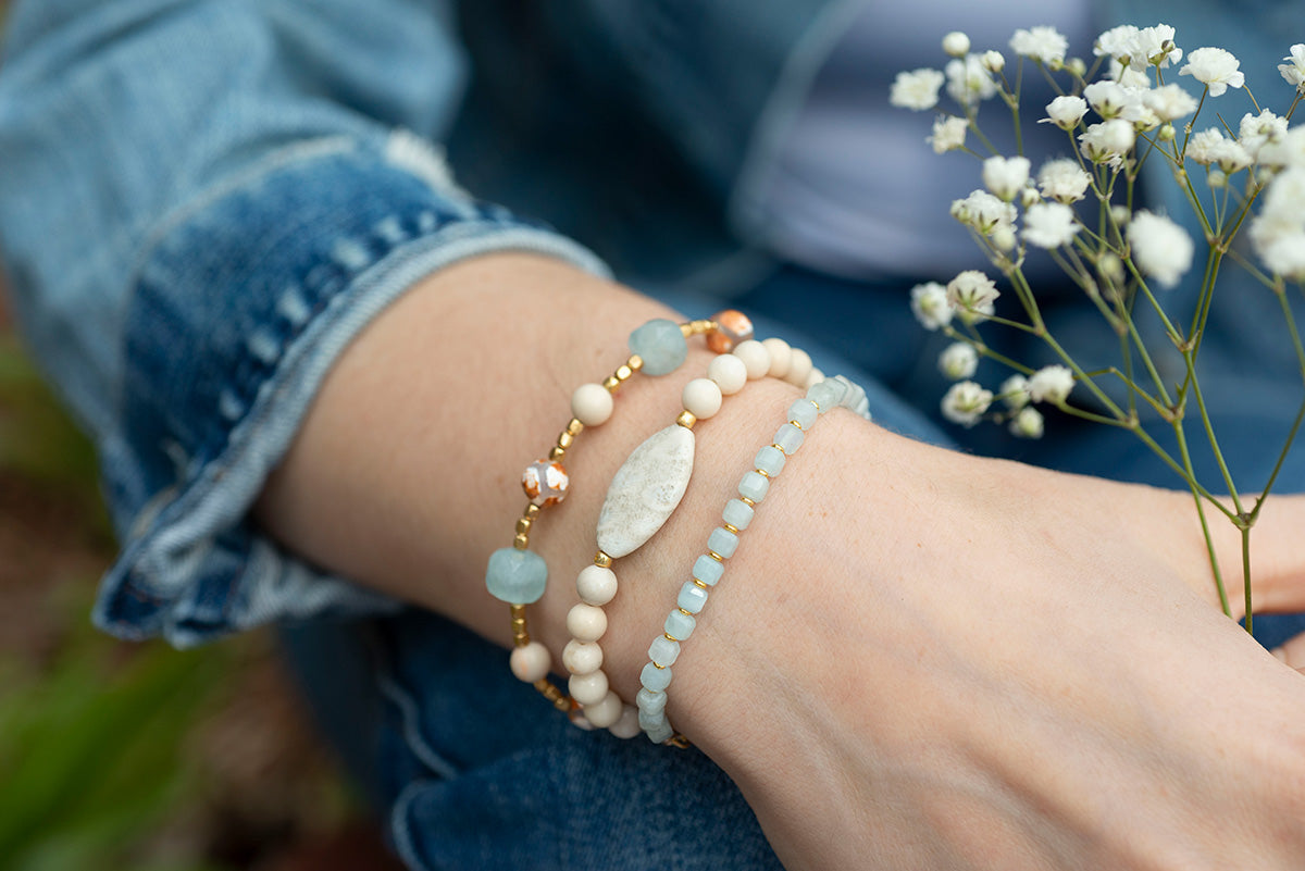 Aquamarine Go With Peace Bracelet