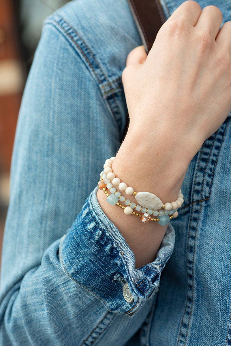 Aquamarine Go With Peace Bracelet