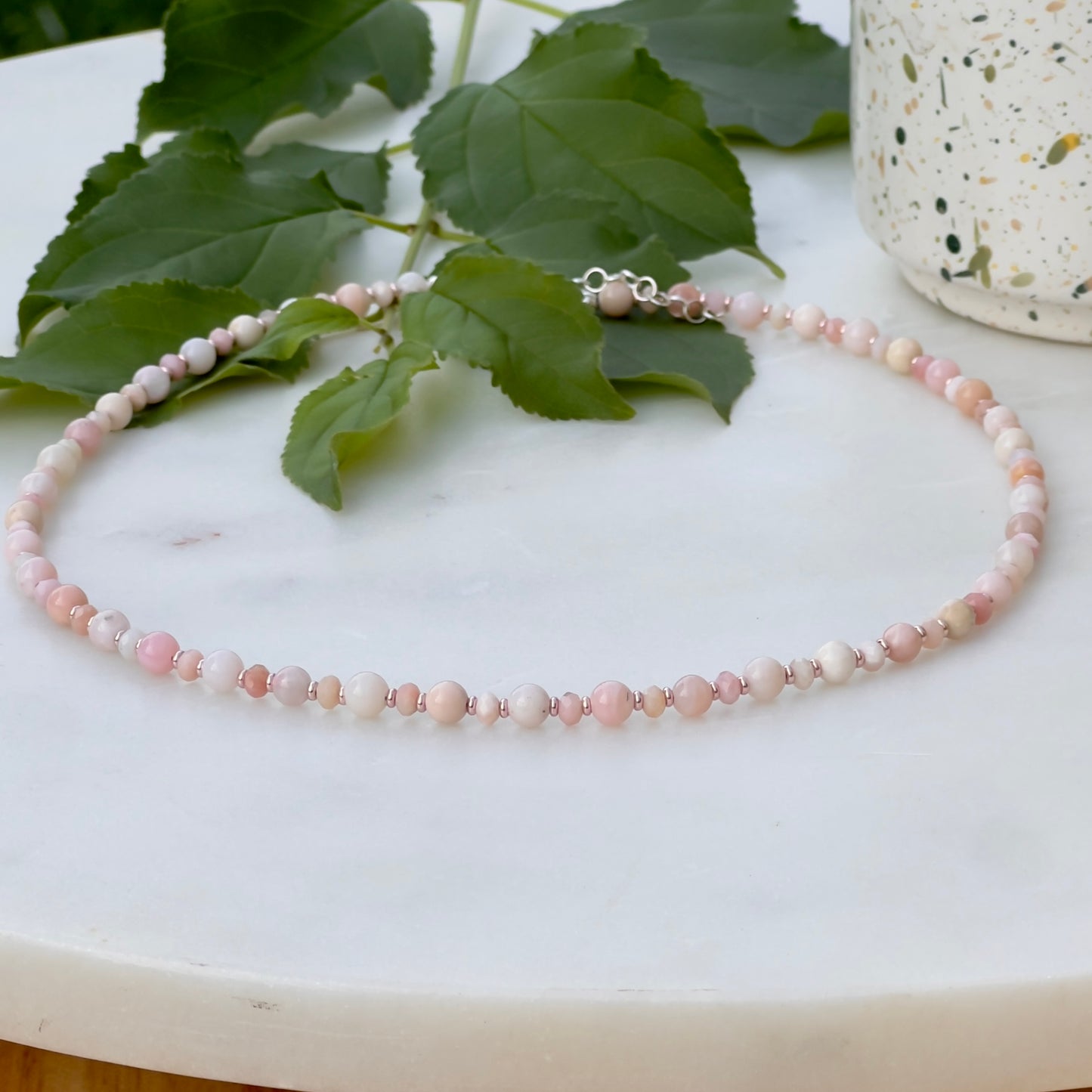 Pink Opal Milkshake Necklace