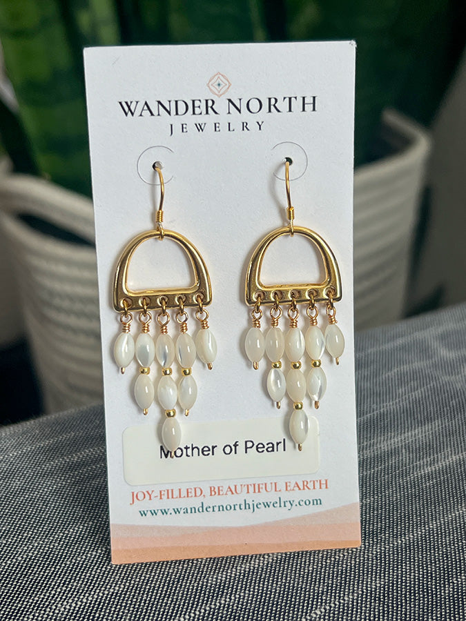 Mother of Pearl Fringe Earrings