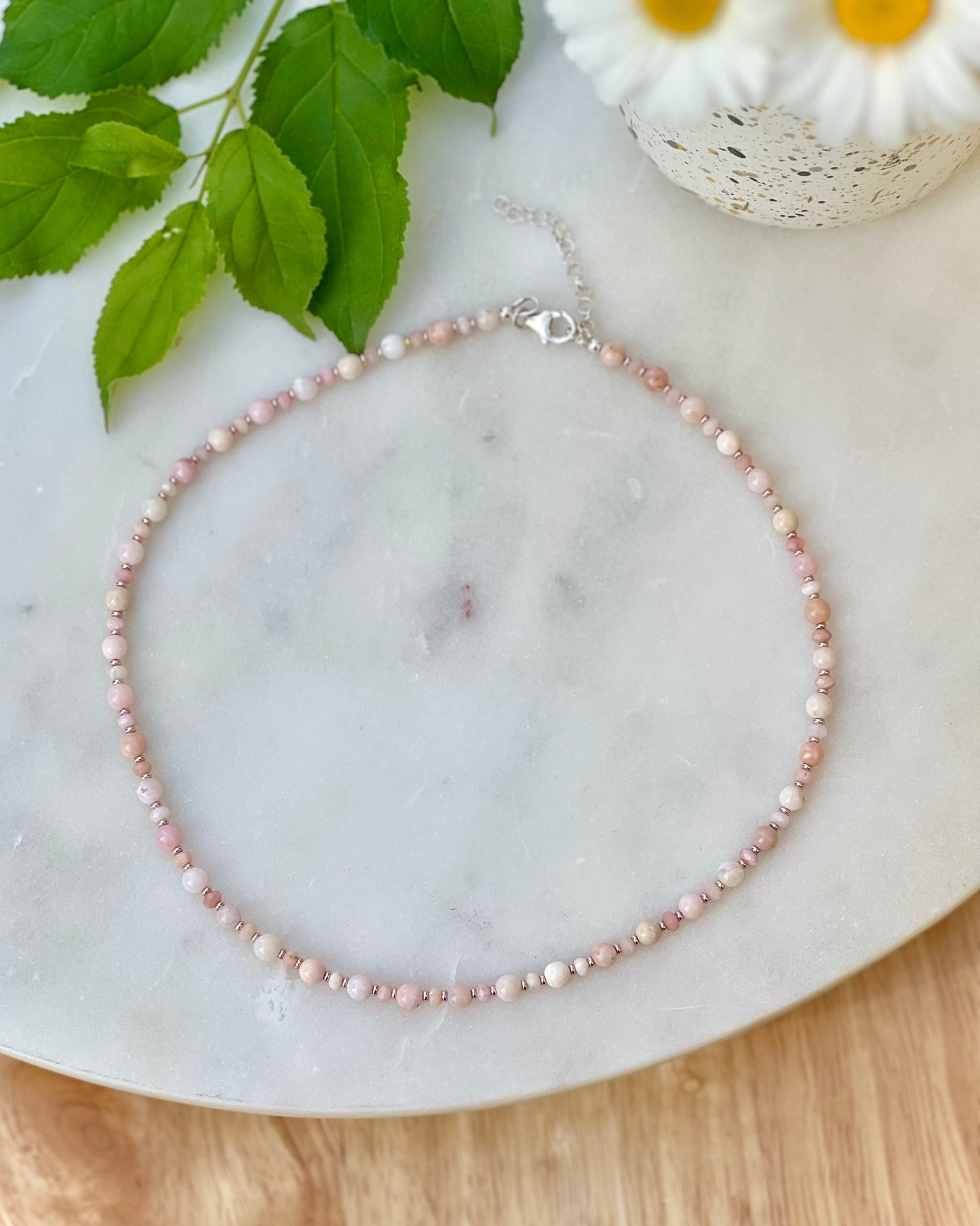 Pink Opal Milkshake Necklace