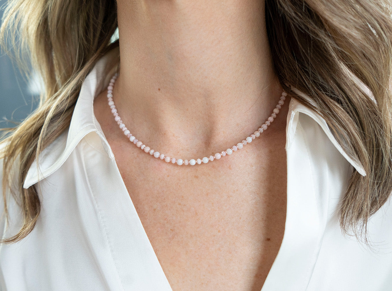 Pink Opal Milkshake Necklace