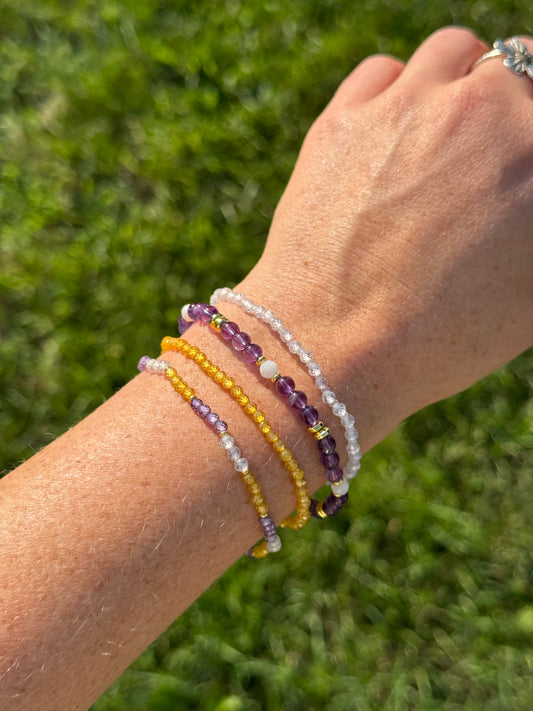 Minnesota Purple & Gold 4 Bracelet Stack