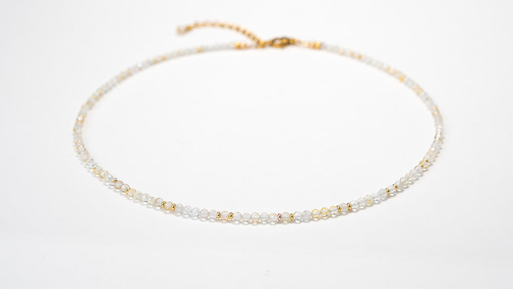 Golden Dendritic Topaz Micro Necklace