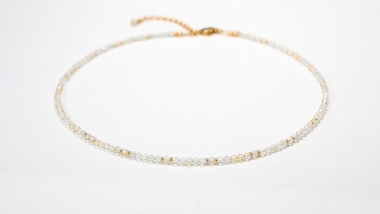 Golden Dendritic Topaz Micro Necklace