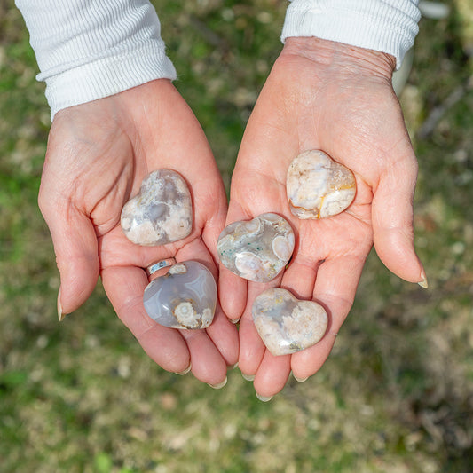 Flower Agate Heart