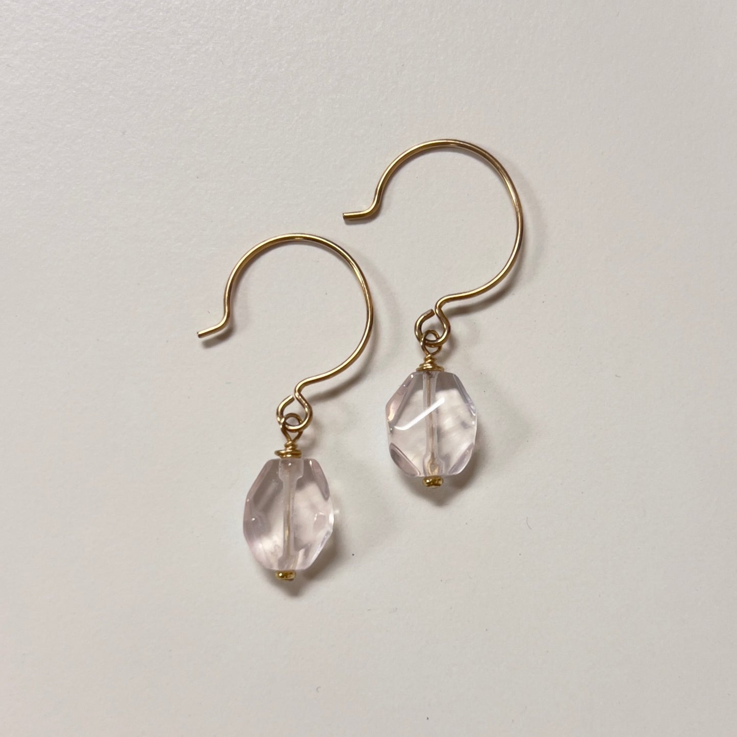 Rose Quartz Free Form Earrings