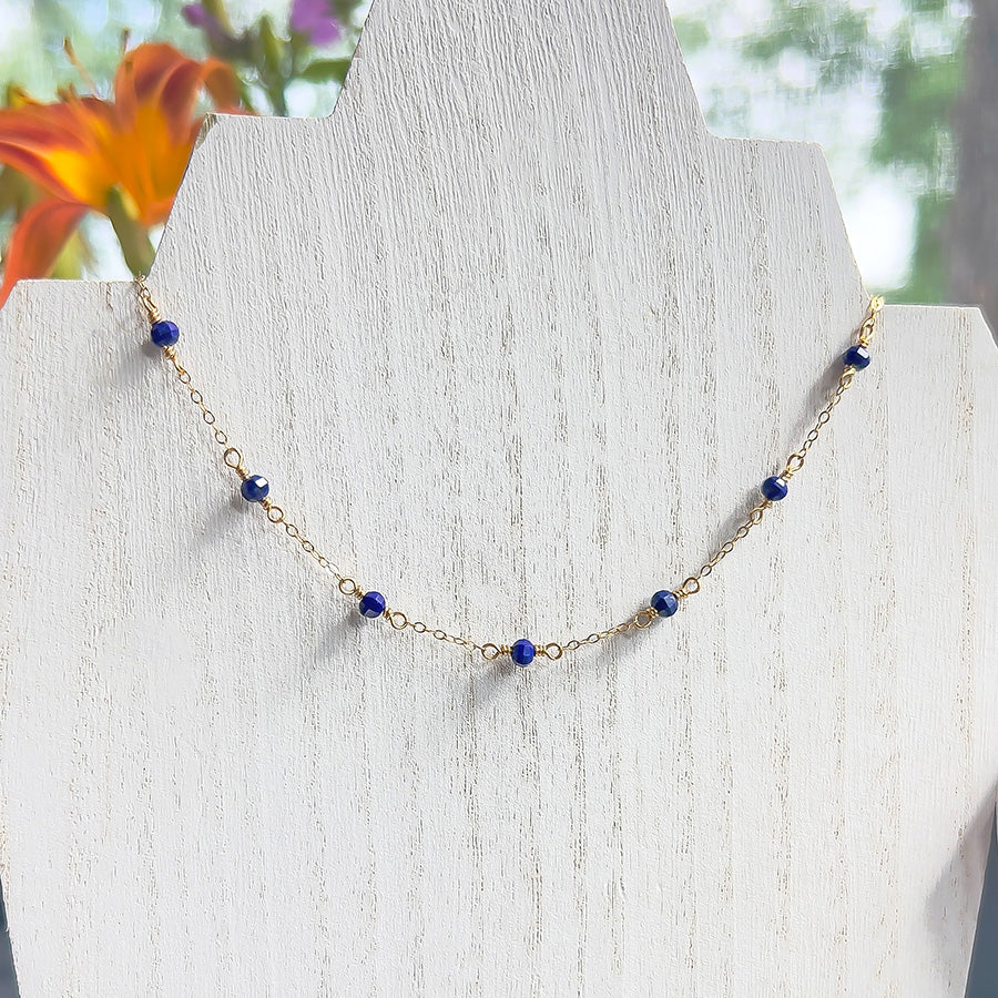 Beaded Gemstone Chain Necklace