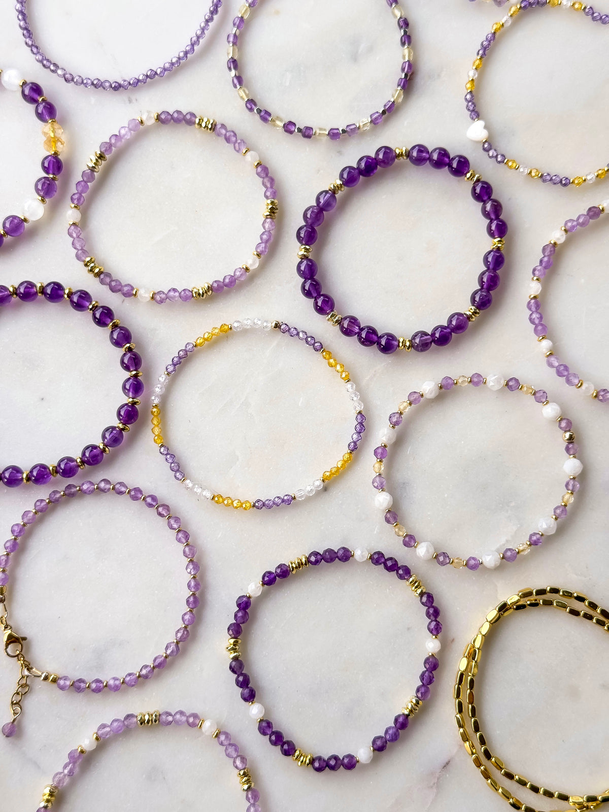 MN Purple & Gold Bracelet Stack