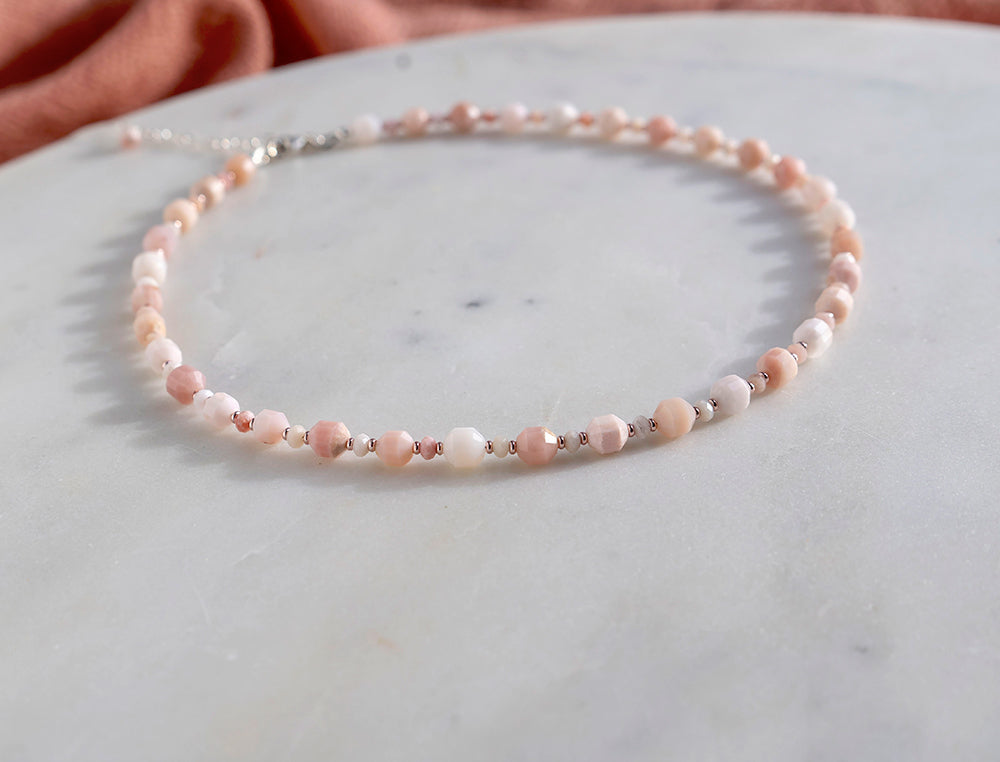 Pink Opal Energy Prism Necklace