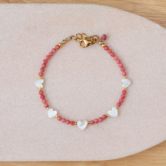 Rhodonite Happy Heart Bracelet