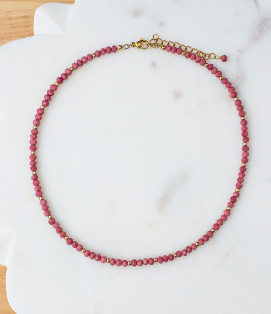 Rhodonite Solid Love Necklace