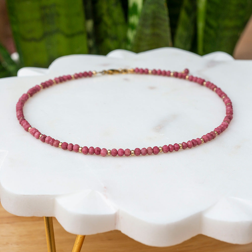 Rhodonite Solid Love Necklace