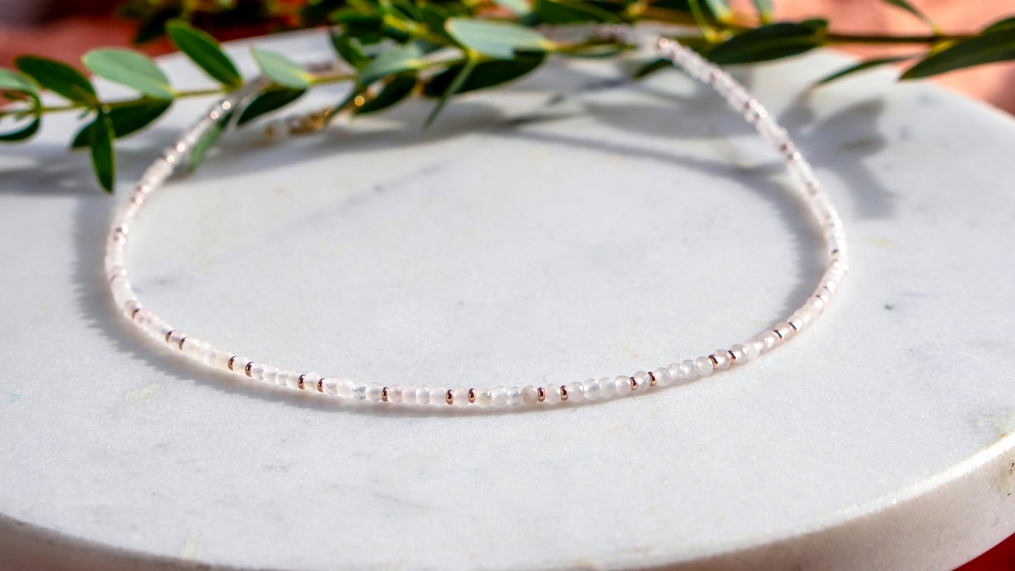 Rose Quartz Micro Necklace