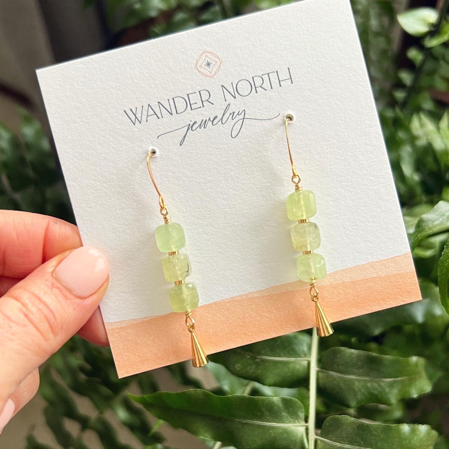 Cube Stack Earrings | Prehnite